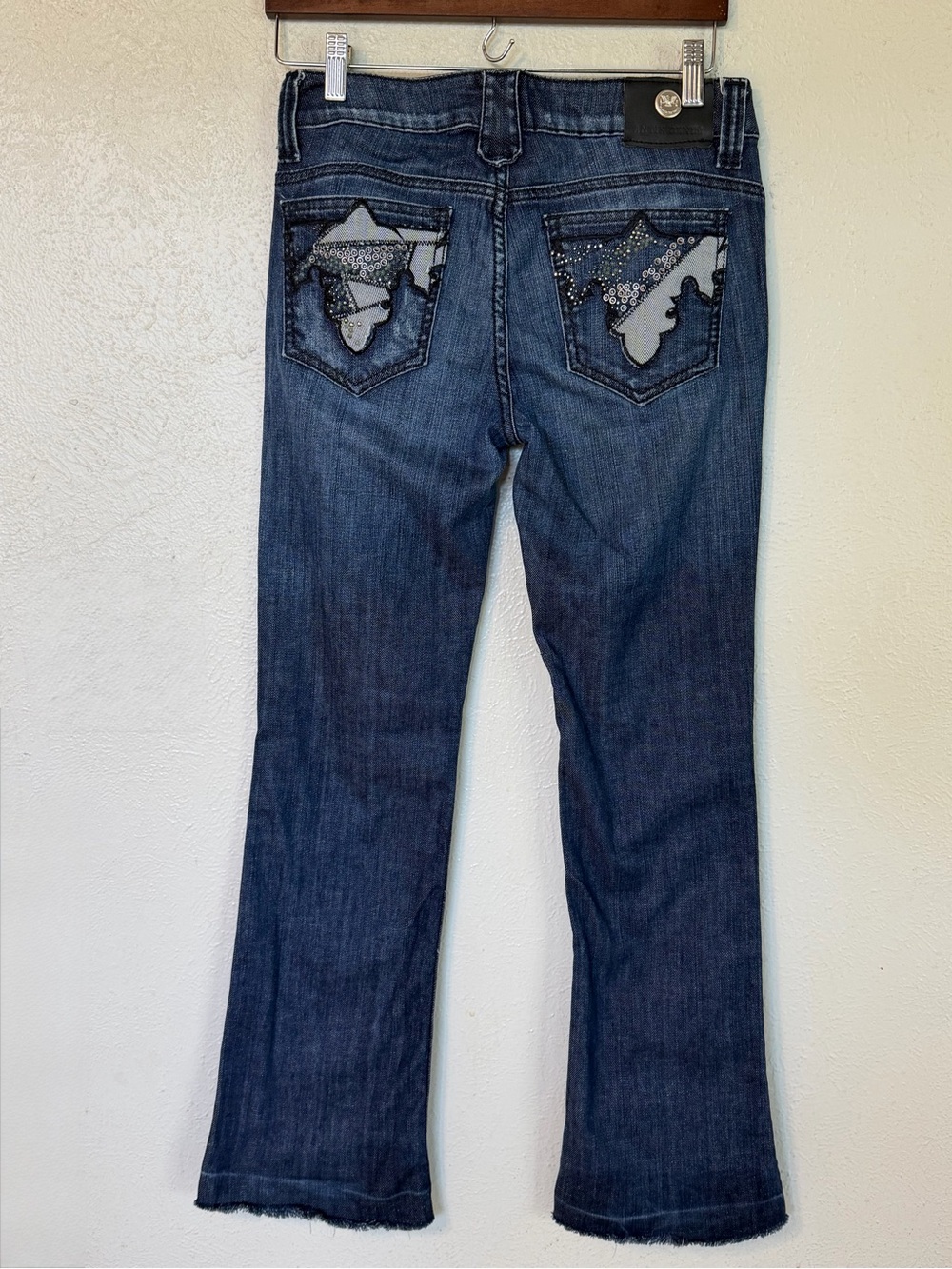 Antik Denim Jeans Vintage Y2K Low Rise Boot Cut Western Embroidered 2000s Sz 27